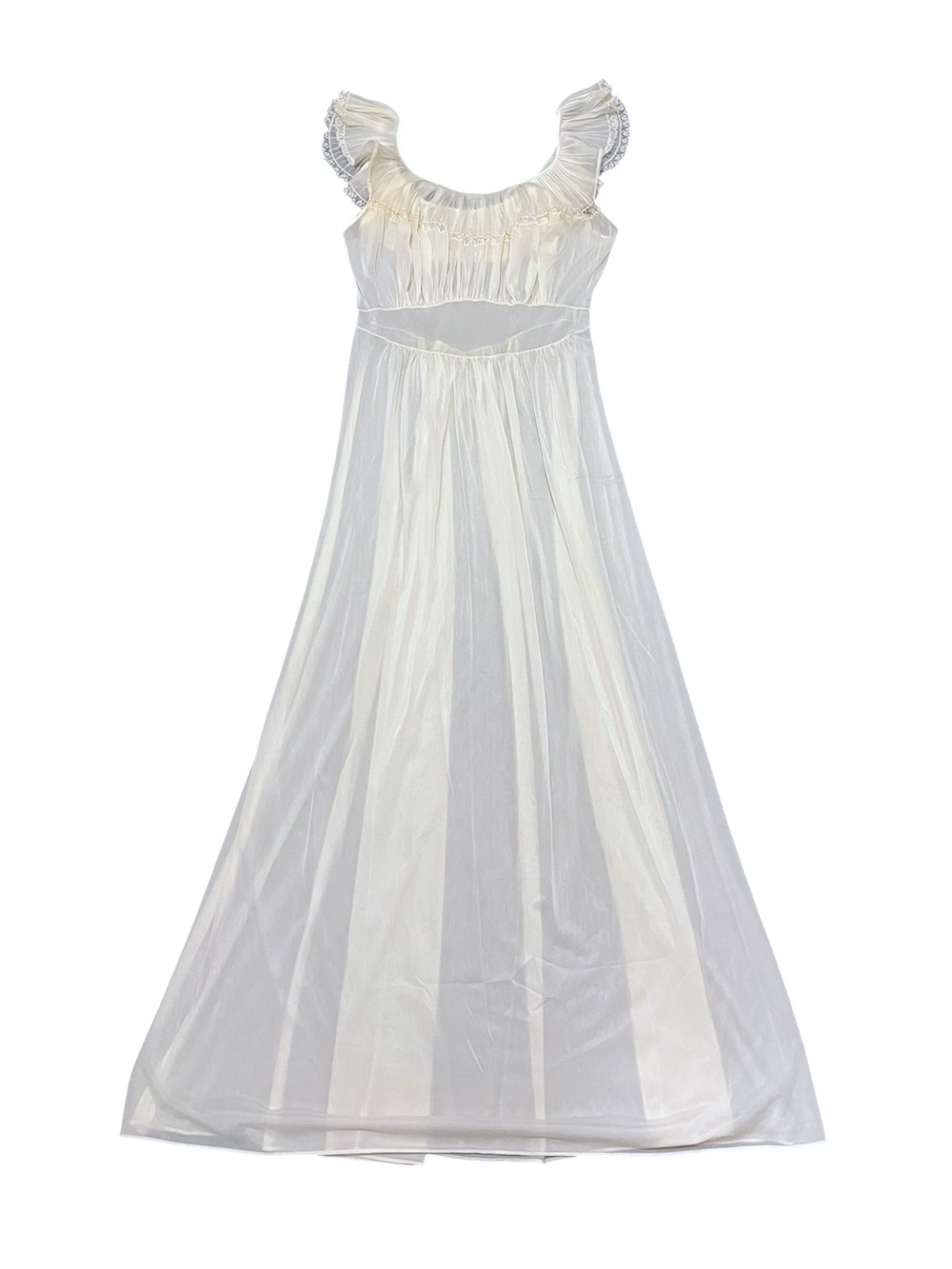 Vintage 50’s Sheer Ruffle Maxi Slip Dress